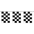 9" x 12" Black & White Checkered 4 mil. 30' Pennant Strings
